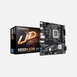 GIGABYTE Carte Mère H610M D3W : Intel LGA 1700, DDR5 jusqu'à 5600MHz, M.2 PCIe 3.0, LAN 1GbE, USB 3.2 Gen 1, micro ATX - Miniature 1