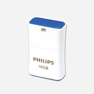 Philips FM16FD85B/00 - Clé USB 2.0 Type-A 16 Go - Boîtier Bleu et Blanc - Format Casquette - Réf. Fabricant: FM16FD85B/00 - Miniature 1