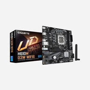GIGABYTE H610M D3W WIFI6 Carte Mère Intel LGA 1700, DDR5 jusqu'à 5600MHz, PCIe 3.0 M.2, Wi-Fi 6, LAN 1GbE, USB 3.2 Gen 1, mATX - Miniature 1