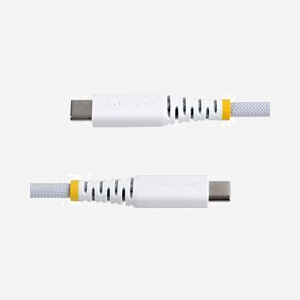 StarTech.com Câble USB 2.0 USB-C Mâle/Mâle 0.3m, Blanc, 0.48 Gbit/s, Contacts Nickel, Power Delivery 60W, AWG 23/28 - Miniature 3