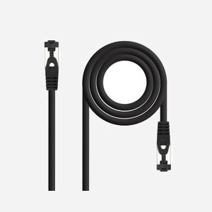 Nanocable 10.20.2001-BK Câble Réseau Cat8.1 S/FTP (S-STP) 1m Noir, RJ-45 Mâle/Mâle, 40 Gigabit Ethernet, 2000MHz, AWG26, Cuivre sans oxygène, LSZH