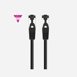 Nanocable 10.20.2001-BK Câble Réseau Cat8.1 S/FTP (S-STP) 1m Noir, RJ-45 Mâle/Mâle, 40 Gigabit Ethernet, 2000MHz, AWG26, Cuivre sans oxygène, LSZH - Miniature 3