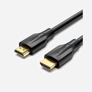 Vention AANBH Câble HDMI 2.1 2m, Connecteurs Type A Mâle-Mâle, 48 Gbit/s, 3D, ARC, HDR10, Dolby Vision, HDCP 2.3, Contacts Or, Noir