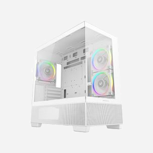 DeepCool CG380 3F WH - Boîtier PC Midi Tower Blanc, 2x120mm latéral, 1x120mm arrière, USB 3.2 Gen1/Gen2 Type-A/Type-C, Compatible Radiateur 360mm, ITX/mATX