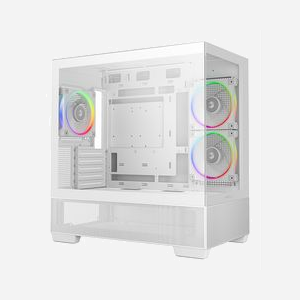 DeepCool CG380 3F WH - Boîtier PC Midi Tower Blanc, 2x120mm latéral, 1x120mm arrière, USB 3.2 Gen1/Gen2 Type-A/Type-C, Compatible Radiateur 360mm, ITX/mATX - Miniature 2