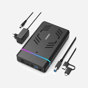 Inateck FE3003_BLACK Boîtier Externe USB 3.2 Gen 1 pour Disque Dur/SSD 2.5/3.5" SATA I/II/III Jusqu'à 20To, Chipset AMS225, Compatible Windows/macOS, Noir - Miniature 2