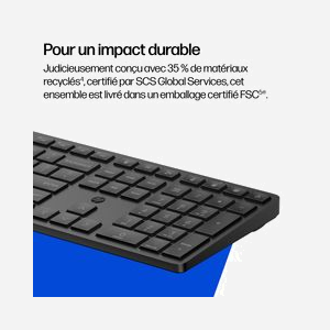 HP Ensemble Clavier Souris Multi-DvcDualModeMSEKBCombo4 FR Noir (Réf: BE1Q0UT#ABF) USB/Bluetooth Compatible Windows/macOS/Android/iOS/ChromeOS - Miniature 4