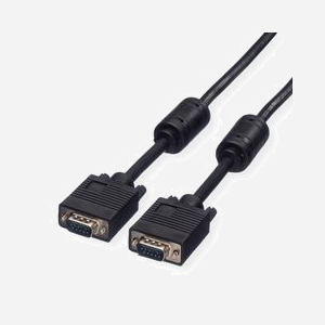 ROLINE Câble VGA HD15 Mâle/HD15 Mâle Noir 6m avec Ferrites - Connecteurs D-Sub Mâle Droit, 6.0m, Plug and Play, Réf: 11.04.5256 - Miniature 1