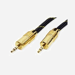 ROLINE GOLD Câble Audio 3.5mm Mâle/Mâle 10m - Connecteurs 3.5mm, Longueur 10 mètres, Couleur Noir et Or, Référence 11.09.4289 - Miniature 1