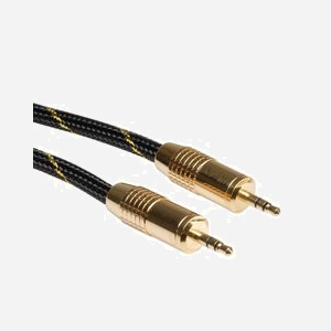 ROLINE GOLD Câble Audio 3.5mm Mâle/Mâle 10m - Connecteurs 3.5mm, Longueur 10 mètres, Couleur Noir et Or, Référence 11.09.4289 - Miniature 2