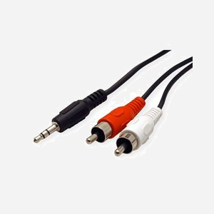 ROLINE Câble Audio 3.5mm Mâle vers 2x RCA Mâle, 10m, Cuivre, Connecteurs Droits, Noir - Réf: 11.09.4349 - Miniature 1