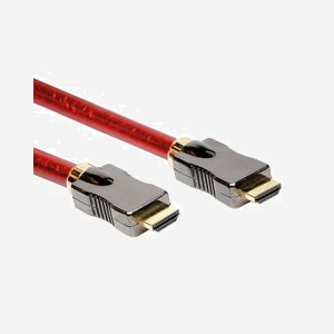ROLINE Câble HDMI 5m, HDMI Type A, Double Connecteur HDMI Type A, Mâle-Mâle, Rouge, Résolution 7680x4320, Ethernet HDMI, Réf: 11.04.5905