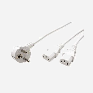 ROLINE Câble d'alimentation 19.08.1023, 2m, Blanc, Connecteur CEE7/7 (Mâle) vers IEC C13 (Femelle), 250V, 10A - Miniature 2