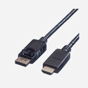 VALUE Câble DisplayPort 1.1 M/M 3m Noir - Résolution jusqu'à 1920x1200 (WUXGA) @60Hz, Contacts Or, Compatible Audio, Connecteurs droits