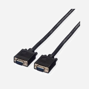 VALUE Câble SVGA HD15 Mâle/HD15 Mâle 6m Noir - Connecteurs VGA (D-Sub) Mâle, Facteur de forme droit - Réf: 11.99.5256 - Miniature 1