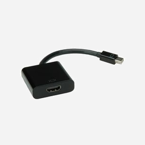 VALUE Adaptateur Mini DisplayPort Mâle vers HDMI Type A Femelle Noir, Dimensions 14 x 44 x 44 mm, Compatible avec Cartes Graphiques Mini DisplayPort