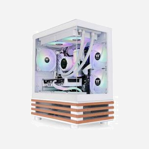 Thermaltake View 170 WS ARGB Snow Micro Tower Blanc - Micro ATX/Mini-ITX, 1x3.5", 2x2.5", 3x 120mm ARGB, USB 3.2 Gen 1, SPCC/Verre trempé - Miniature 1