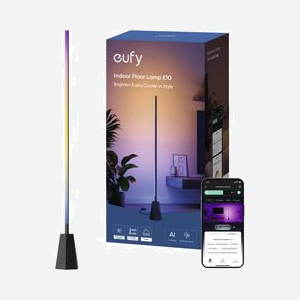 Eufy Lampe de Sol Intelligente E10 Wi-Fi Noir – Éclairage Linéaire Couleur Variable 1500-9000K 1700lm, Compatible Amazon Alexa/Google Assistant