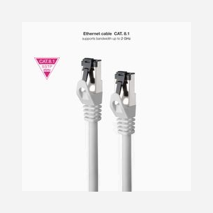 Nanocable 10.20.2015 Câble Réseau 15m Cat8.1 S/FTP (S-STP) Gris, Connecteurs RJ-45 Mâle/Mâle, Cuivre sans oxygène, 40 Gigabit Ethernet, LSZH - Miniature 2