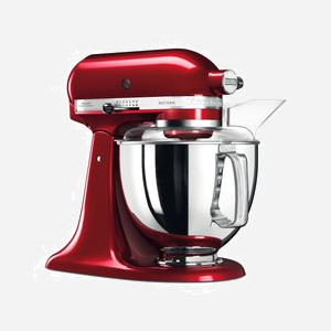 KitchenAid Artisan Robot Mixer 300W Rouge Candy Apple, Bol 4.8L Inox, 10 Vitesses, Batteur/Pétrin/Mélange, AC 220-240V, Zinc/Inox, 240x370x360mm - Miniature 4