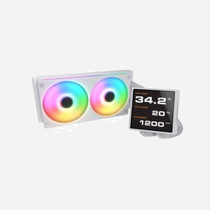 COUGAR Refroidisseur liquide All-in-One CGR-PSDVPRGB-W-240 Blanc, 2 ventilateurs 12cm 700-2500 RPM, sockets Intel/AMD, radiateur aluminium 272mm, éclairage RGB - Miniature 2