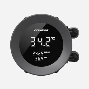 COUGAR CGR-PSDVARGB-B-240 Refroidisseur liquide All-in-One pour processeur, radiateur 272mm, 2x120mm PWM 700-2500RPM, sockets Intel/AMD, Noir - Miniature 3