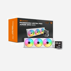COUGAR Refroidisseur liquide All-in-One CGR-PSDVPRGB-W-360 Blanc, radiateur 392mm, 3x 120mm PWM RGB, 700-2500 RPM, 5.4 mmH2O, sockets Intel/AMD - Miniature 5