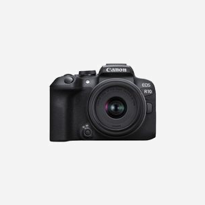 Canon EOS R10 Kit RF-S 18-45mm F4.5-6.3 IS STM, 24.2MP CMOS APS-C, Vidéo 4K UHD, Wi-Fi, Bluetooth, Ecran tactile 2.95", Monture Canon RF - Miniature 1