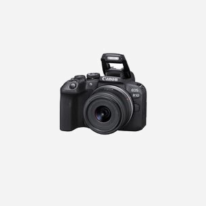 Canon EOS R10 Kit RF-S 18-45mm F4.5-6.3 IS STM, 24.2MP CMOS APS-C, Vidéo 4K UHD, Wi-Fi, Bluetooth, Ecran tactile 2.95", Monture Canon RF - Miniature 4