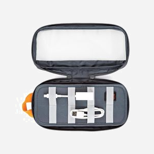 Lowepro GearUp Pouch Medium GL Étui Nylon Antidéchirure Polyester Orange/Gris 280x45x140mm, int. 260x40x115mm, réf LP37139-GRL - Miniature 4