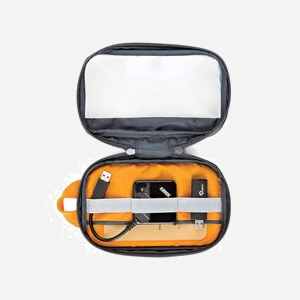 Lowepro GearUp Pouch Mini LP37138-GRL Étui Nylon/Polyester Antidéchirure Gris/Orange 220x45x140mm, Intérieur 190x40x115mm, Fermeture Zippée, 90g - Miniature 2