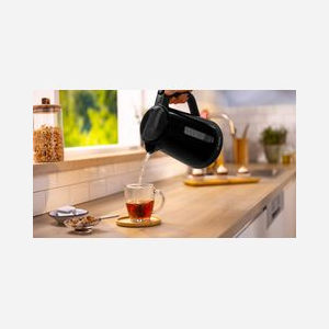 Bouilloire Bosch TWK1M123 1.7L 2400W Noir, Corps en Plastique, Indicateur Niveau d'Eau, Arrêt Surchauffe, Filtre Anti-calcaire, Élément Chauffant Dissimulé - Miniature 2