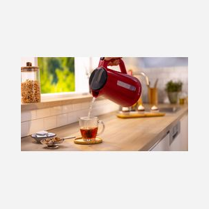 Bouilloire Bosch MyMoment TWK1M124 Rouge, 1.7L, 2400W, Corps en Plastique, Filtre Anti-Calcaire Amovible, Arrêt Automatique, Base 360°, 220-240V - Miniature 2