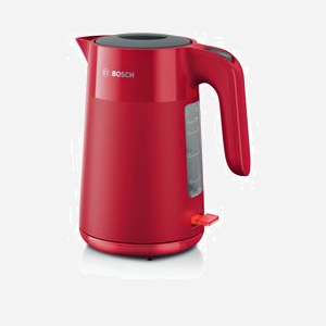 Bouilloire Bosch TWK2M164 1.7L 2400W Noir/Gris/Rouge Corps Plastique avec Indicateur Niveau d'Eau, Filtre Anti-calcaire & Sécurité Surchauffe - Miniature 1