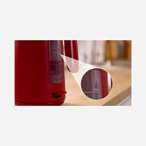 Bouilloire Bosch TWK2M164 1.7L 2400W Noir/Gris/Rouge Corps Plastique avec Indicateur Niveau d'Eau, Filtre Anti-calcaire & Sécurité Surchauffe - Miniature 3