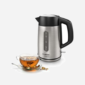 Bouilloire Bosch TWK4P440 1.7L 2400W Noir/Acier Inox, Corps Inox, Indicateur Niveau d'Eau, Arrêt Surchauffe, Filtre Anti-Calcaire Amovible, Base 360° - Miniature 2
