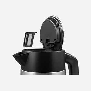 Bouilloire Bosch TWK4P440 1.7L 2400W Noir/Acier Inox, Corps Inox, Indicateur Niveau d'Eau, Arrêt Surchauffe, Filtre Anti-Calcaire Amovible, Base 360° - Miniature 3