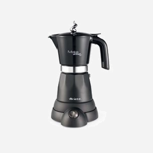 Ariete Cafetière Moka Électrique 6 Tasses 480W Noir - Référence 00M136801AR0 - Carafe, Fonction Maintien au Chaud 30min, Base 360°, Dimensions 135x175x270mm - Miniature 1