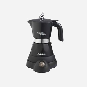 Ariete Cafetière Moka Électrique Semi-Automatique 2 Tasses, Carafe Verre, 400W, Noir, Référence 00M135811AR0, Dimensions 135x210x250mm, Certification CE - Miniature 1