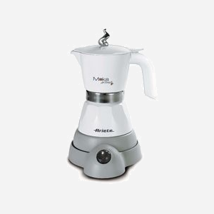 Ariete Cafetière Moka Électrique Manuel 2 Tasses - Puissance 400W - Compatible Café Moulu - Réservoir Carafe - Gris/Blanc - Ref 00M135810AR0 - Miniature 1