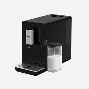 Beko CEG 3194 B Machine Expresso Automatique, 1.5L, 1350W, 19 Bar, Broyeur 5 Niveaux, Mousseur, Multi-Boissons, Noir, Comptoir