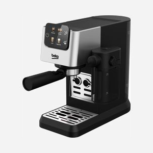 Beko CEP5304X Machine Expresso Semi-Automatique 1.1L, 1628W, 15 Bar, Mousseur Lait, Ecran LCD, Inox, 2 Tasses, Programme Nettoyage, Multi-Boissons