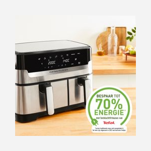 Tefal Dual Easy Fry & Grill EY905D10, Friteuse Air Chaud Double 8.3L, 2700W, Ecran LCD, 8 programmes, Inox, 402x418x305mm - Miniature 3