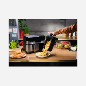 Tefal Dual Easy Fry & Grill EY905D10, Friteuse Air Chaud Double 8.3L, 2700W, Ecran LCD, 8 programmes, Inox, 402x418x305mm - Miniature 5