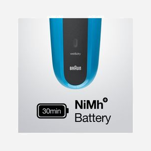 Braun Series 3 310BT Rasoir à Grille Noir/Bleu : Tondeuse intégrée, 3 Lames, Autonomie 30min, Batterie NiMH, Recharge 1h, Indicateur LED, Entièrement Lavable. - Miniature 4