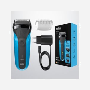 Braun Series 3 310BT Rasoir à Grille Noir/Bleu : Tondeuse intégrée, 3 Lames, Autonomie 30min, Batterie NiMH, Recharge 1h, Indicateur LED, Entièrement Lavable. - Miniature 5