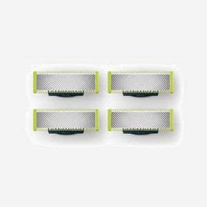 Têtes de remplacement Philips Norelco OneBlade QP240/50 (x4) - Lame Métal Argent - Compatible OneBlade - Technologie de rasage rapide pour tous types de poils