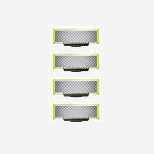 Têtes de remplacement Philips Norelco OneBlade QP240/50 (x4) - Lame Métal Argent - Compatible OneBlade - Technologie de rasage rapide pour tous types de poils - Miniature 2
