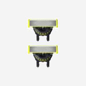 Têtes de rasoir Philips Norelco OneBlade QP420/50, Lame 360, pack de 2, Compatibilité OneBlade Norelco, Argent/Jaune