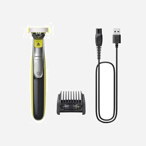 Philips OneBlade 360 QP2734/23 Visage - Rasoir à Grille Lavable Vert/Gris, Batterie Li-Ion 60 min, Temps de Charge 4h, 1 Lame
